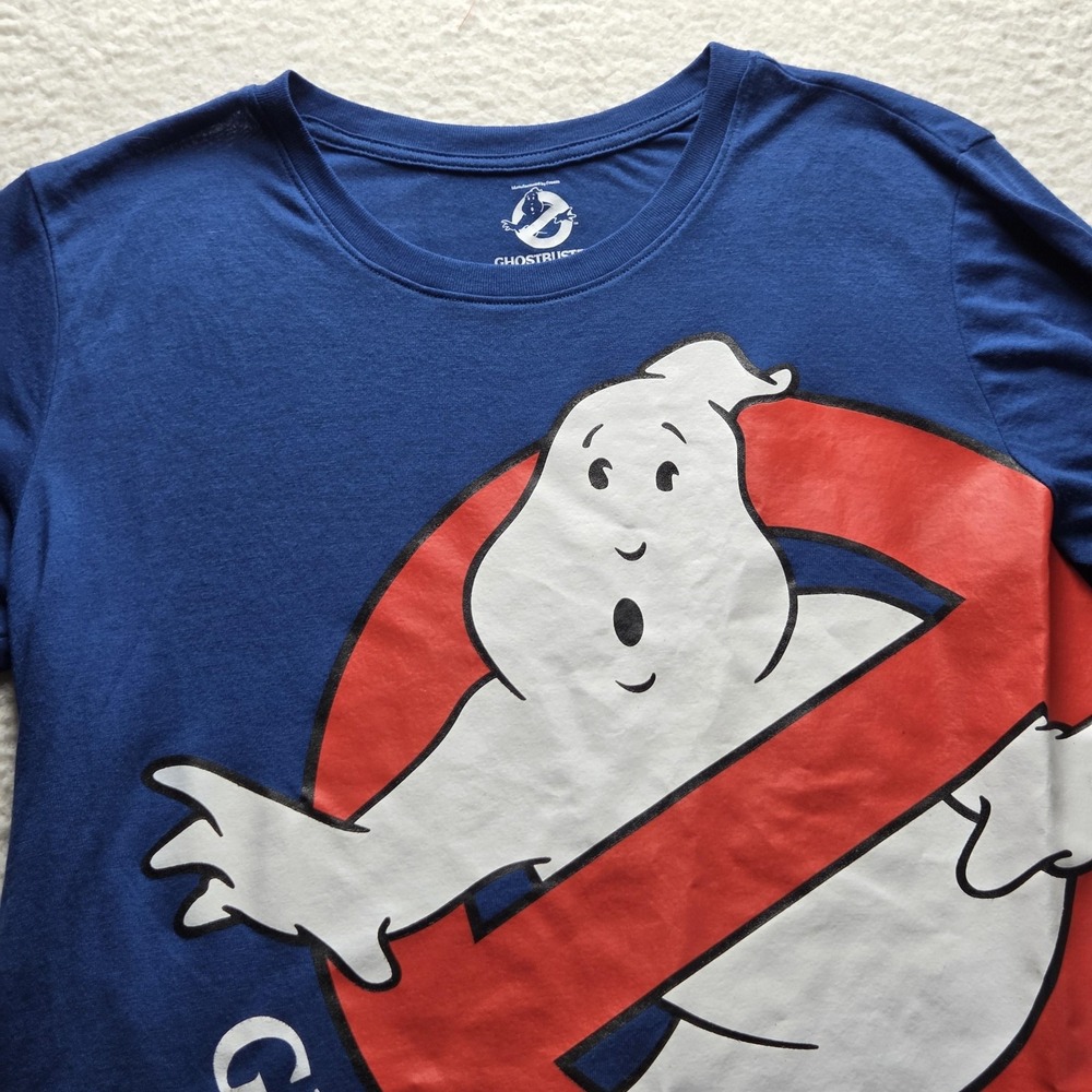 Ghostbusters Shirt Womens Plus 3X Blue Crew Neck Short Sleeve Logo Graphic Top
